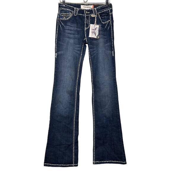 NWT Laguna Beach Jean Co. Hand Stitched Hand Made‎ Blue Denim Jeans Size 28 - Picture 1 of 12